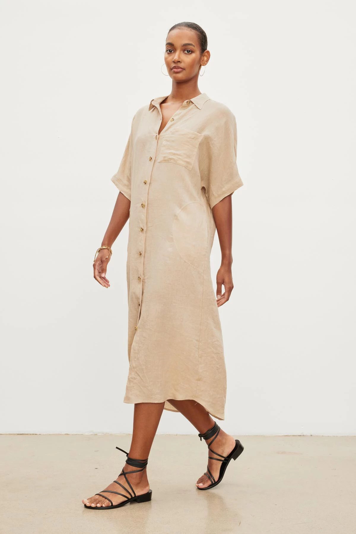 Sandra Linen Button-Up Dress Skirts &amp; Dresses Velvet   