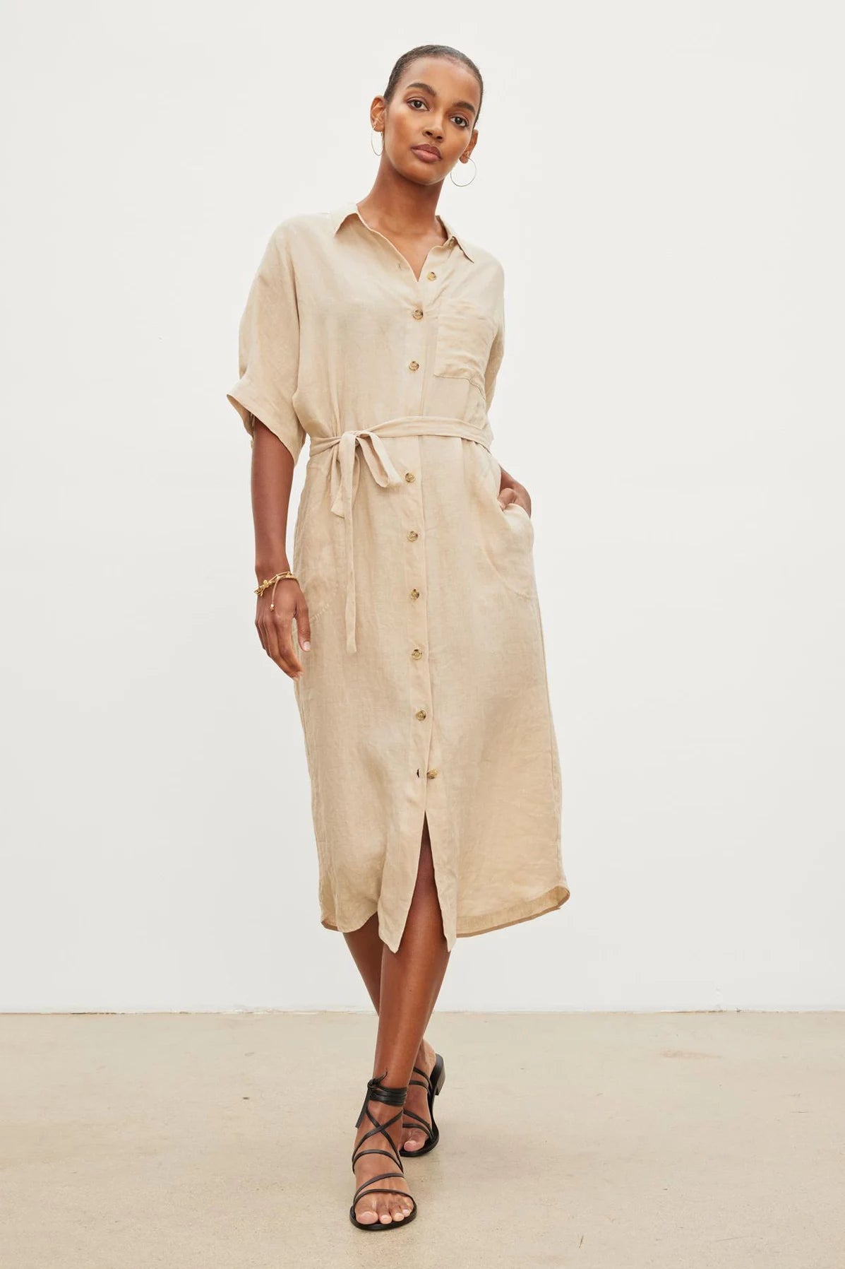 Sandra Linen Button-Up Dress Skirts &amp; Dresses Velvet   