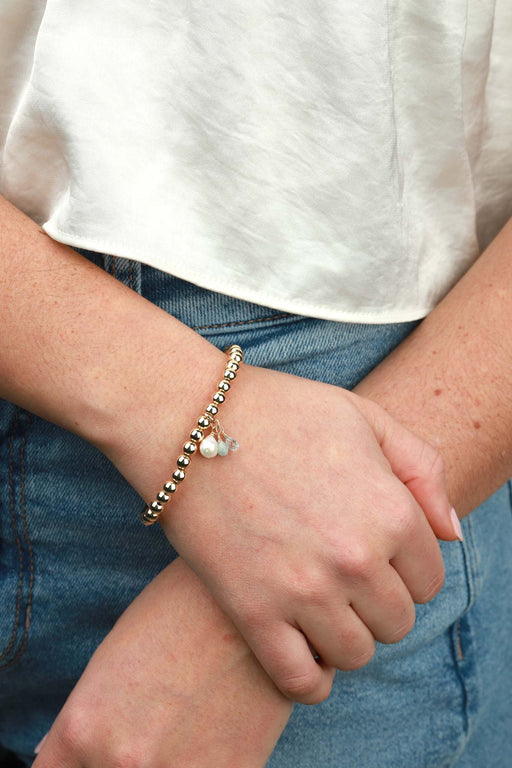 5mm Beaded Pearl Stone Cluster Bracelet