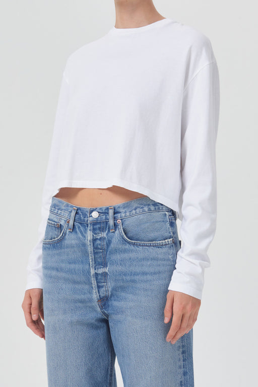 AGOLDE-Mason-Crop-Tee-White