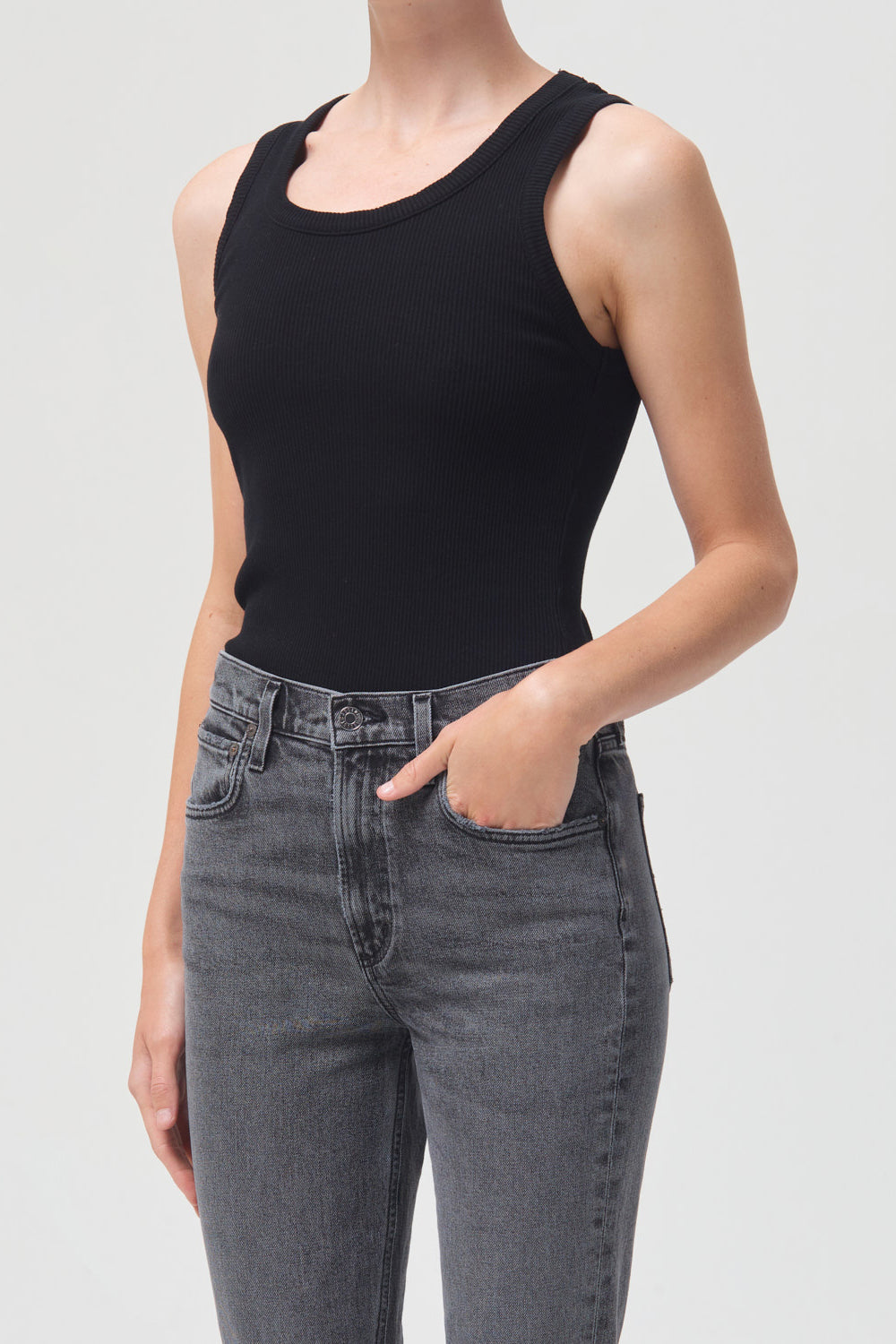 AGOLDE-Poppy-Tank-Black