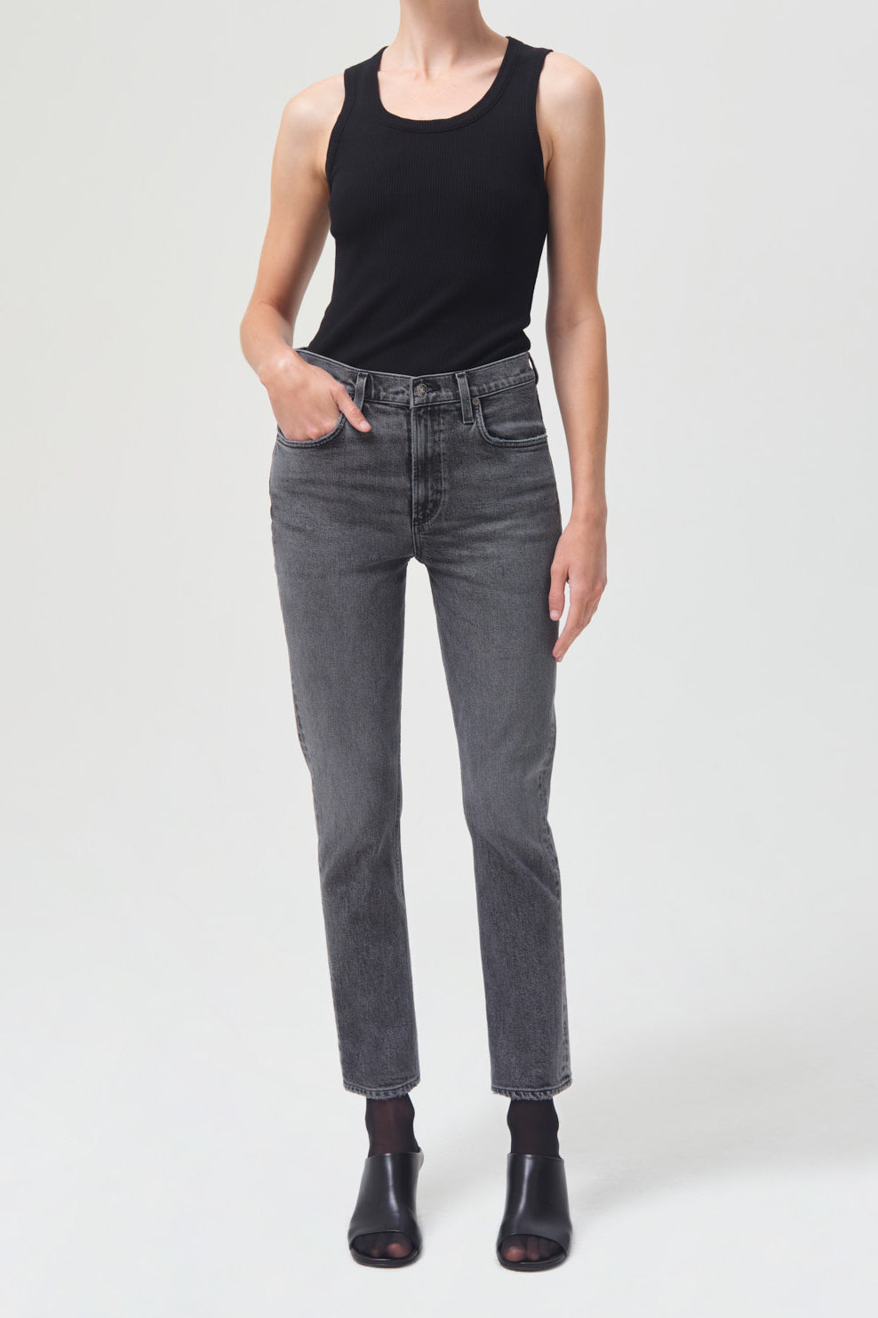 AGOLDE-Poppy-Tank-Black
