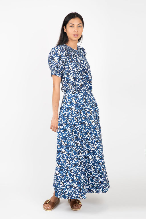 Apiece-Apart-Hisa-Skirt-Brushed-Floral-Indigo