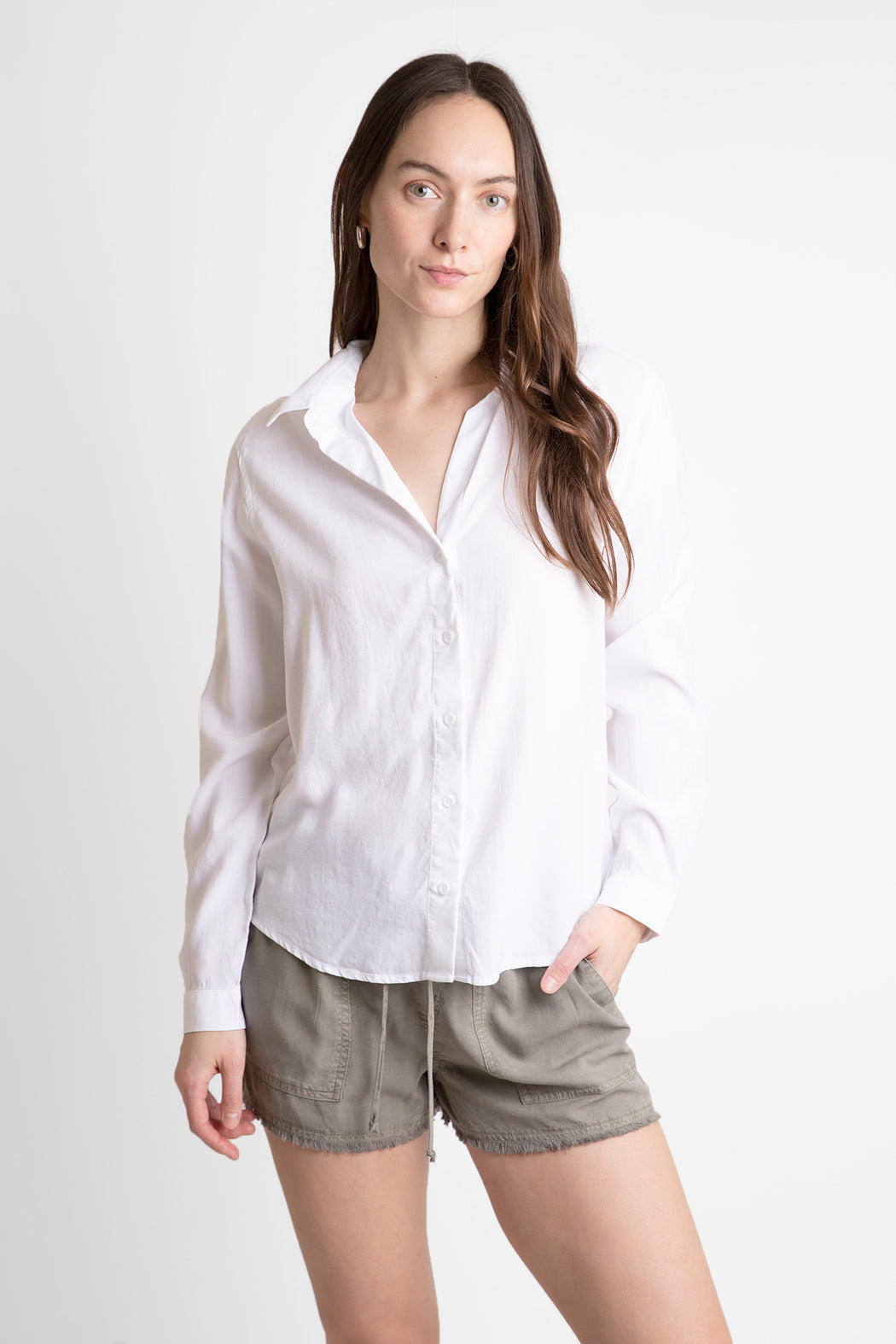 Bella-Dahl-Long-Sleeve-Classic-Button-Down-White