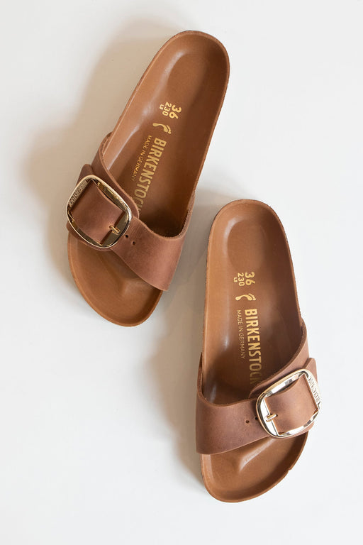 Birkenstock Madrid Big Buckle Sandal Cognac Oiled Leather