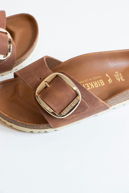 Birkenstock Madrid Big Buckle Sandal Cognac Oiled Leather