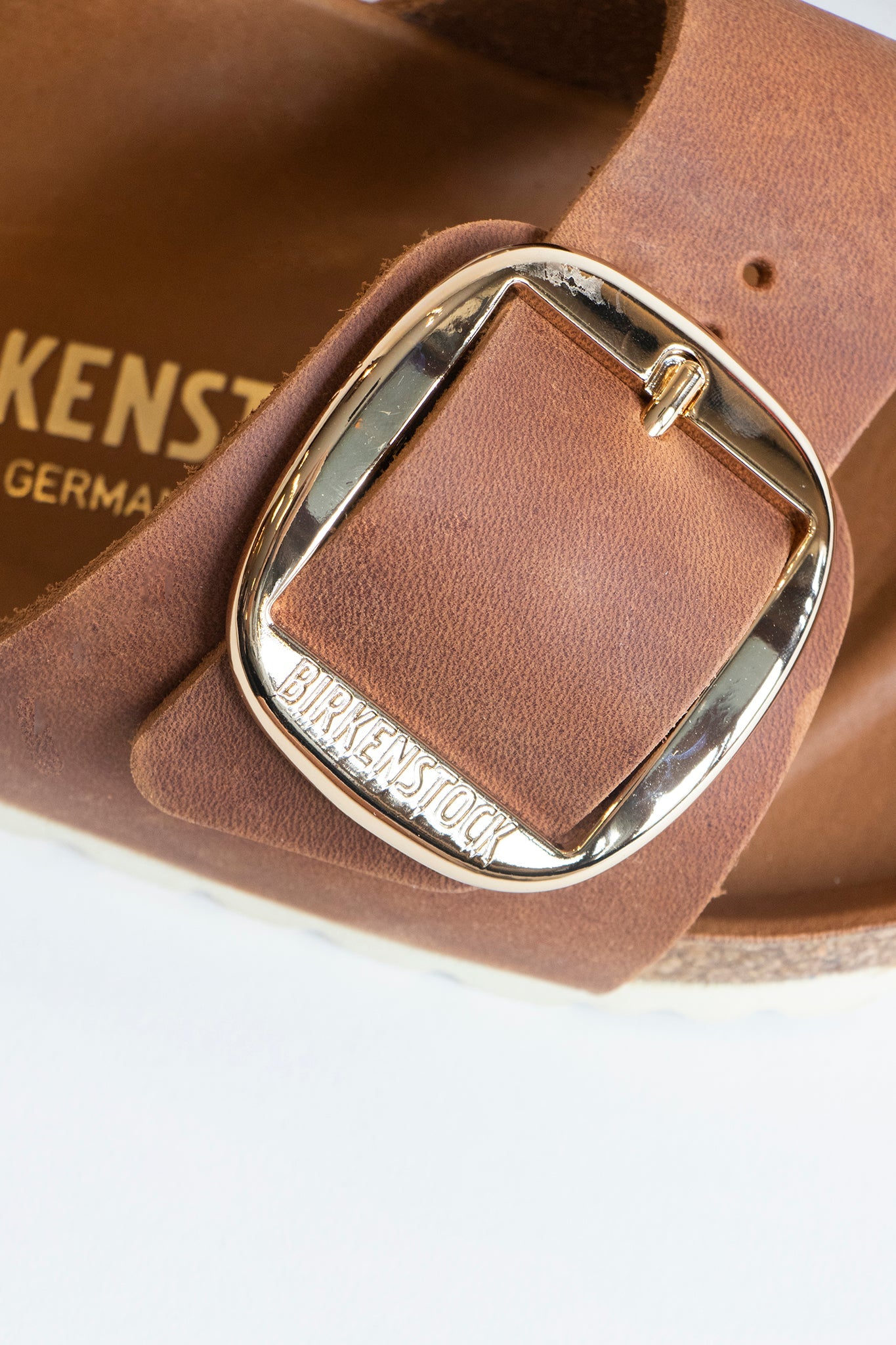 Birkenstock Madrid Big Buckle Sandal Cognac Oiled Leather