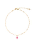 Blue Ruby Cause We Care Ruby Stone Link Chain Gold Bracelet