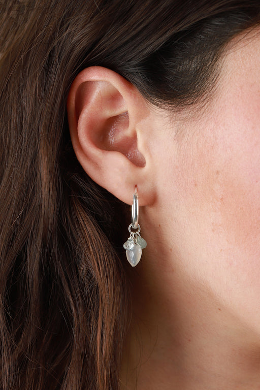 15mm 3 Stone Drop Hoop