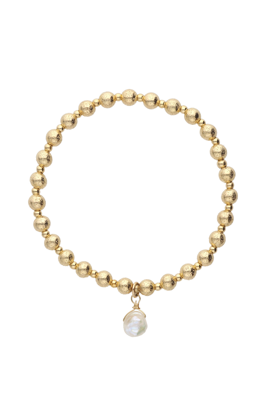 5-2.5mm Glitter Beaded Keshi Pearl Drop Bracelet