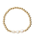 5mm Beaded 3 Baroque Pearl Bracelet