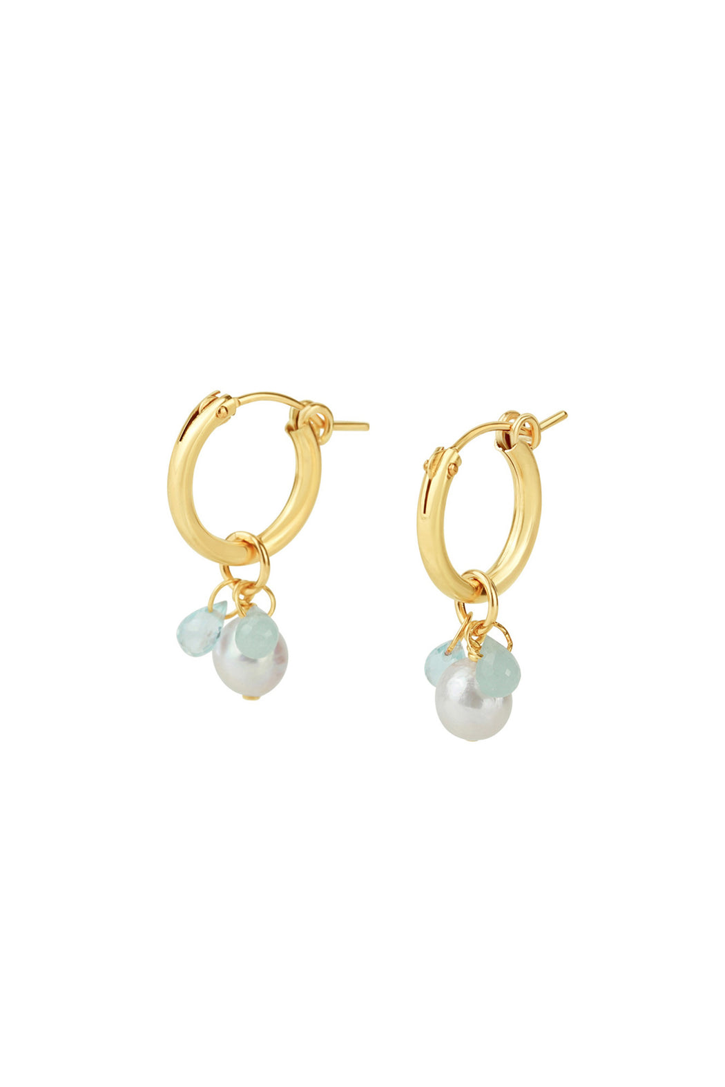 15mm Cluster Pearl Stone Huggie