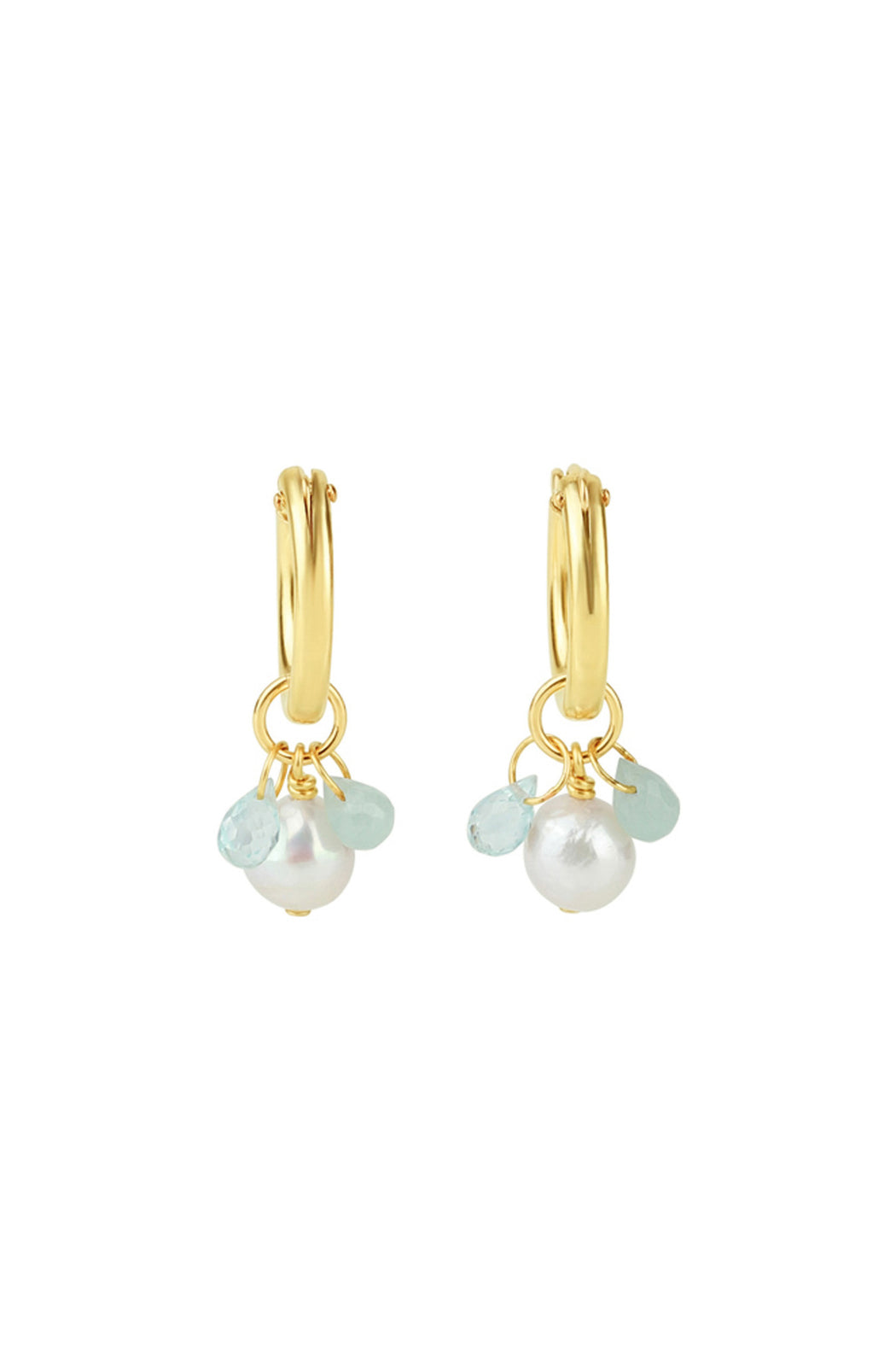 15mm Cluster Pearl Stone Huggie