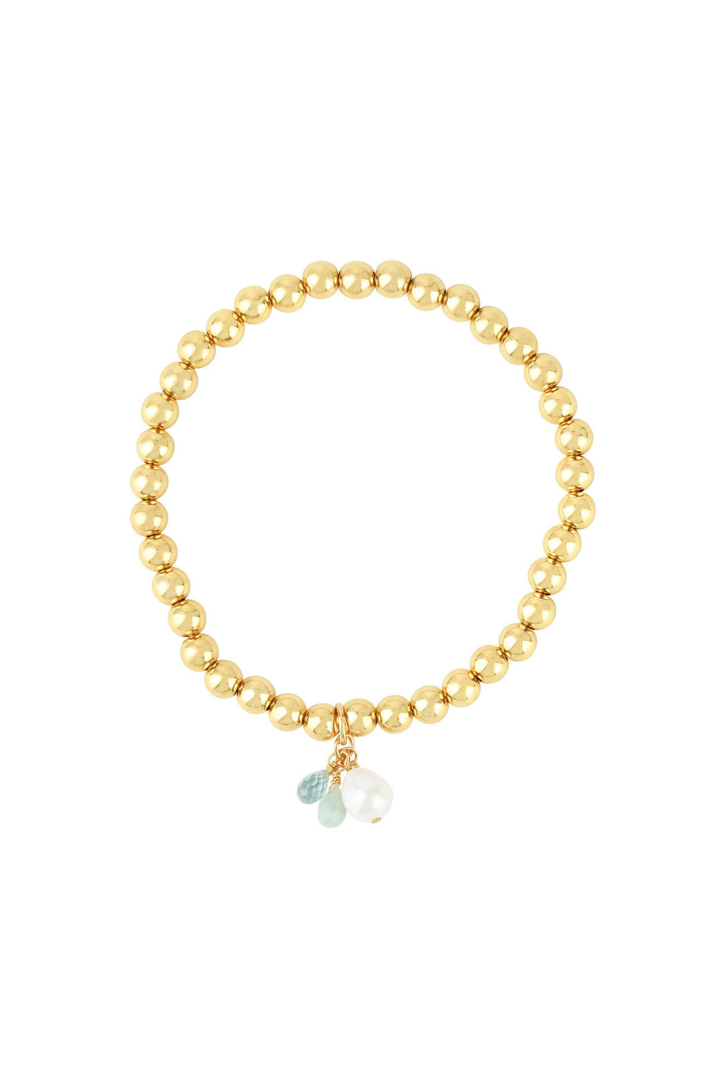 5mm Beaded Pearl Stone Cluster Bracelet
