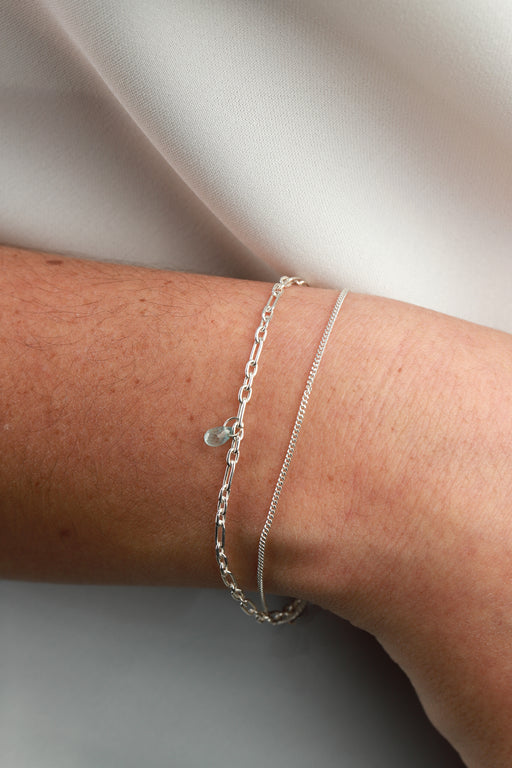 Two Row Long Short XS Curb Chain Bracelet