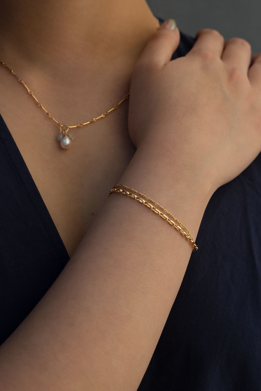 Two Row Belcher Figaro Bracelet
