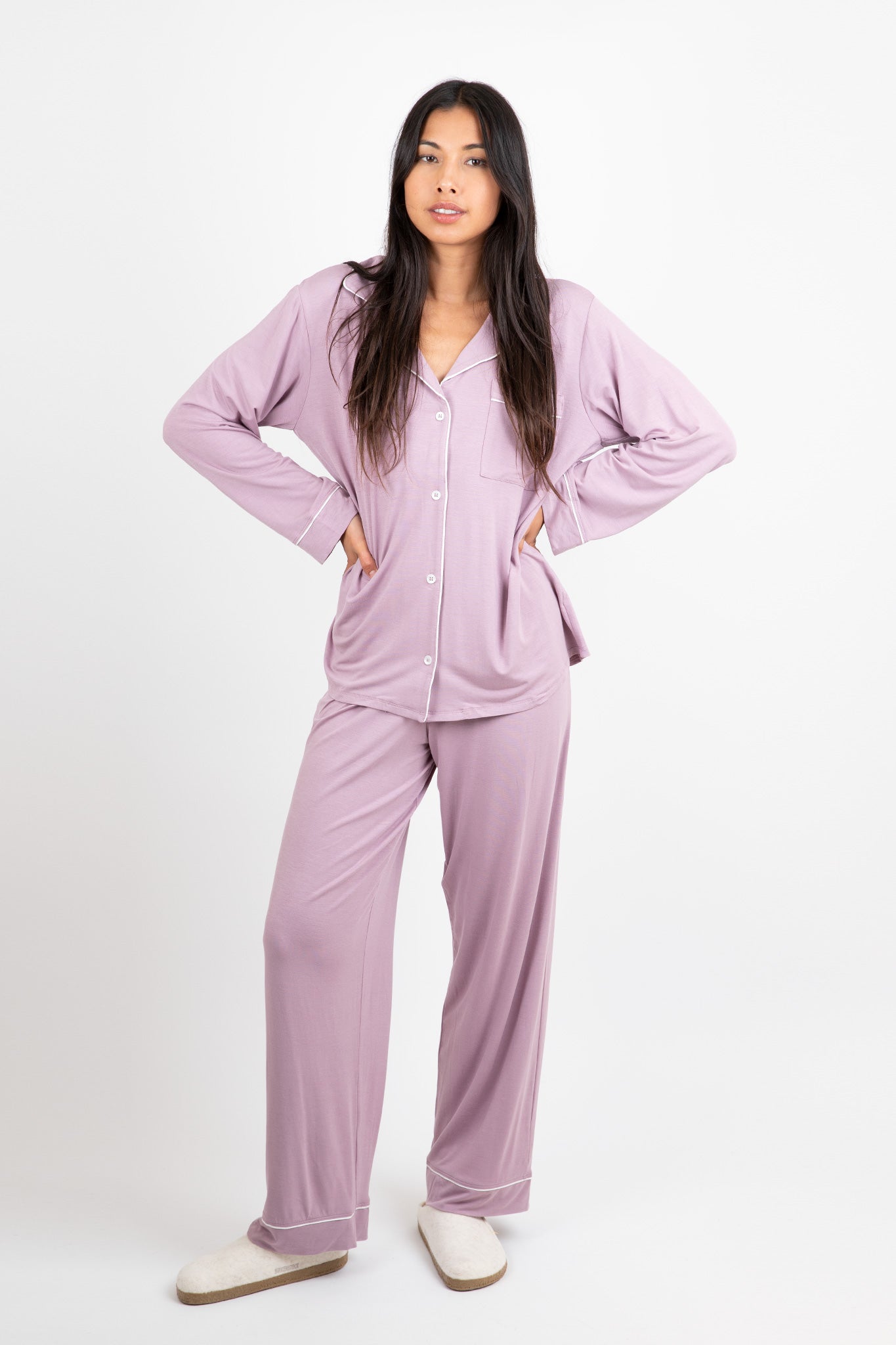 Eberjey-Gisele-Long-PJ-Set-Amethyst-Ivory