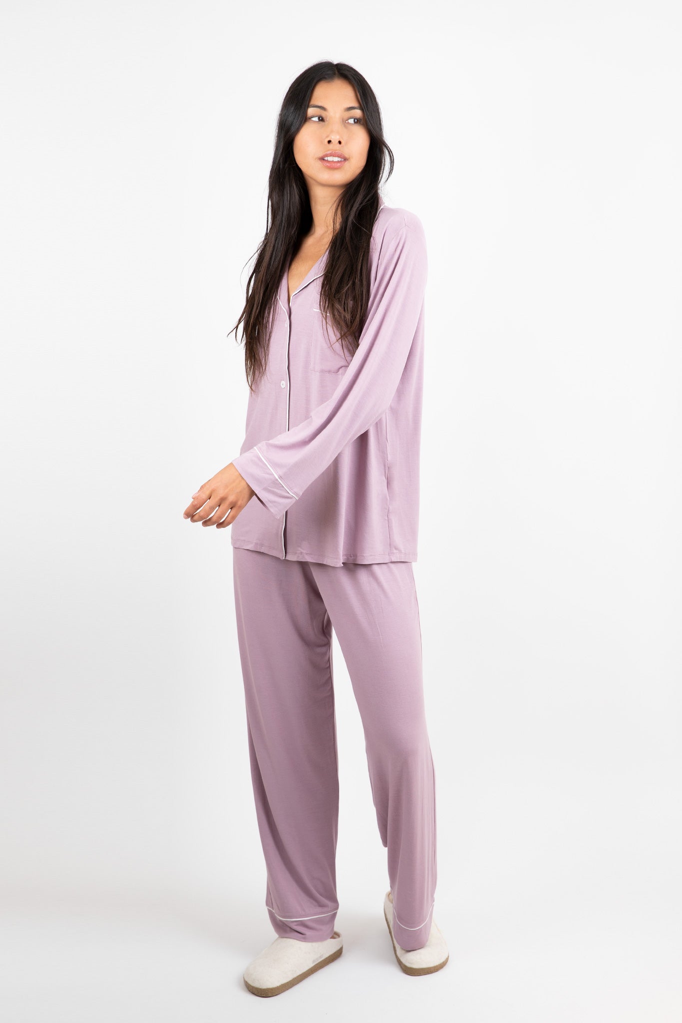 Eberjey-Gisele-Long-PJ-Set-Amethyst-Ivory