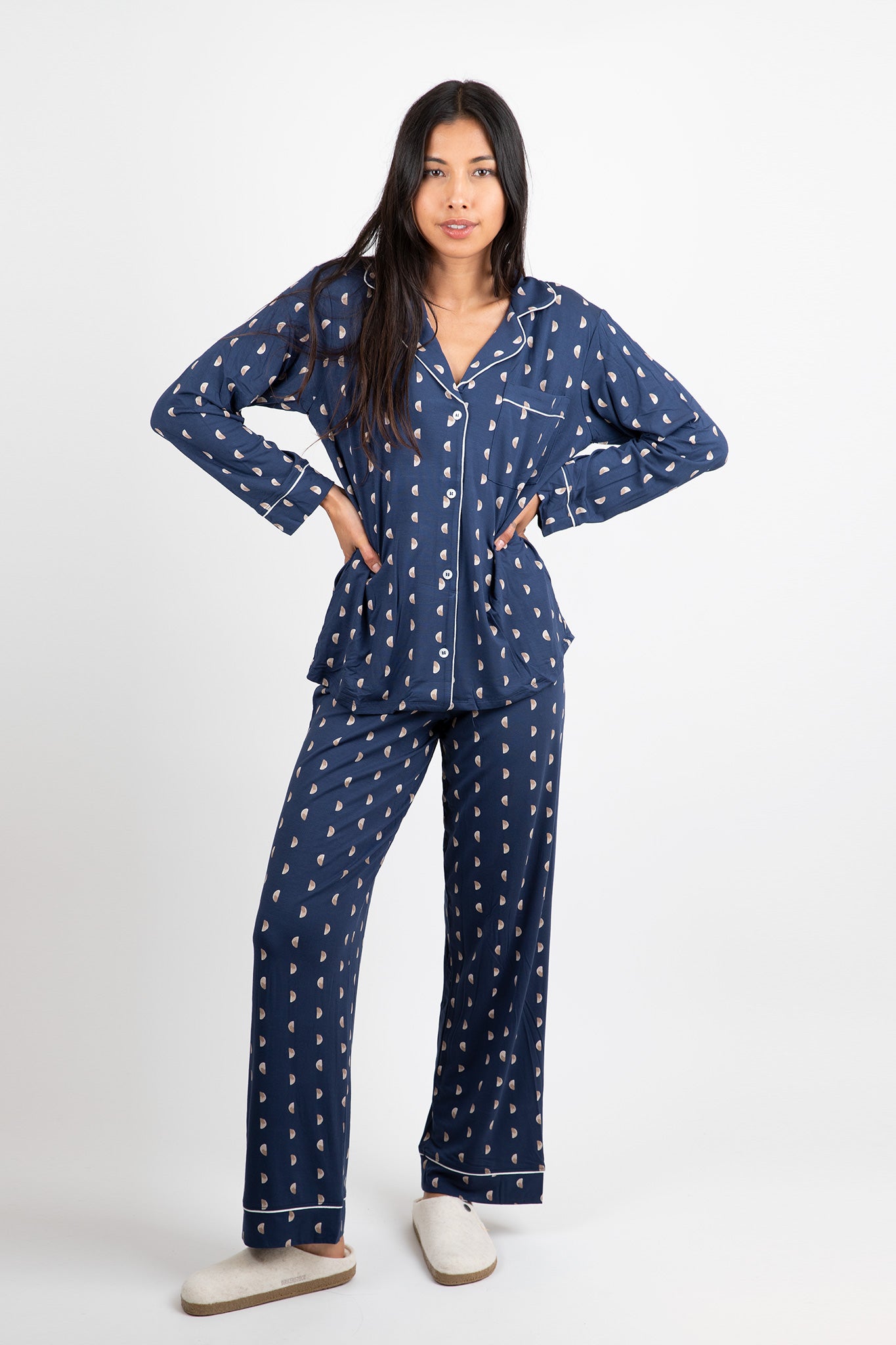 Eberjey-Gisele-Long-PJ-Set-Moonlight-Navy-Ivory