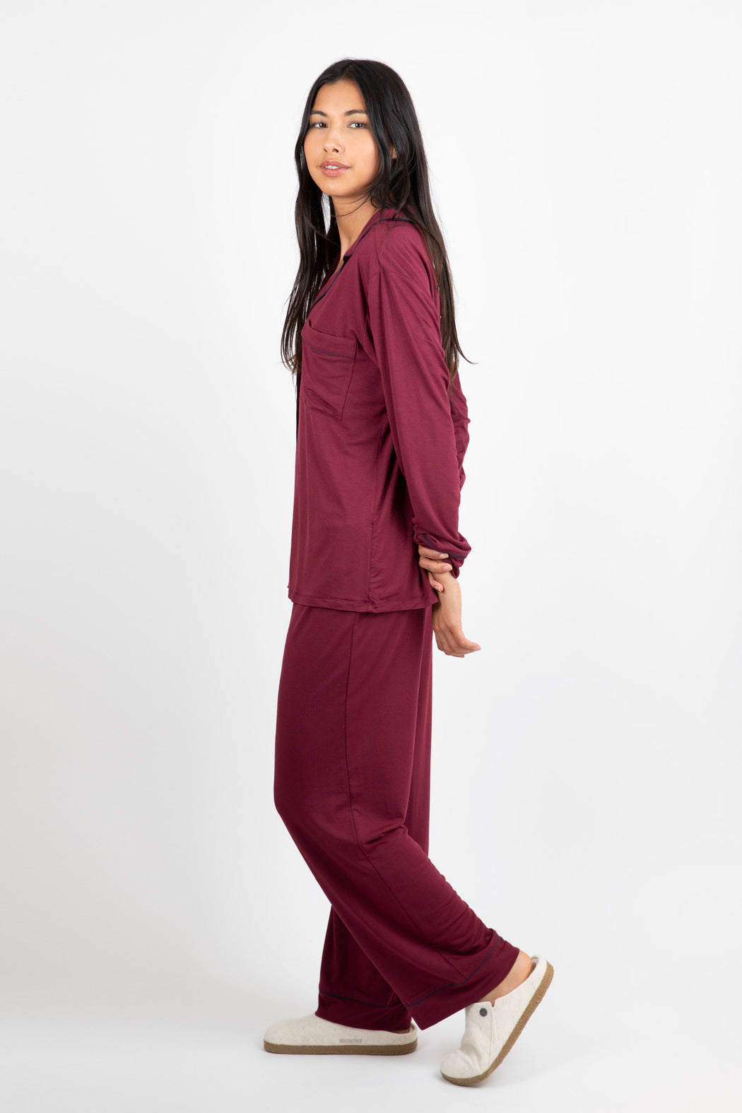 Eberjey-Gisele-Long-PJ-Set-Mulberry-Navy