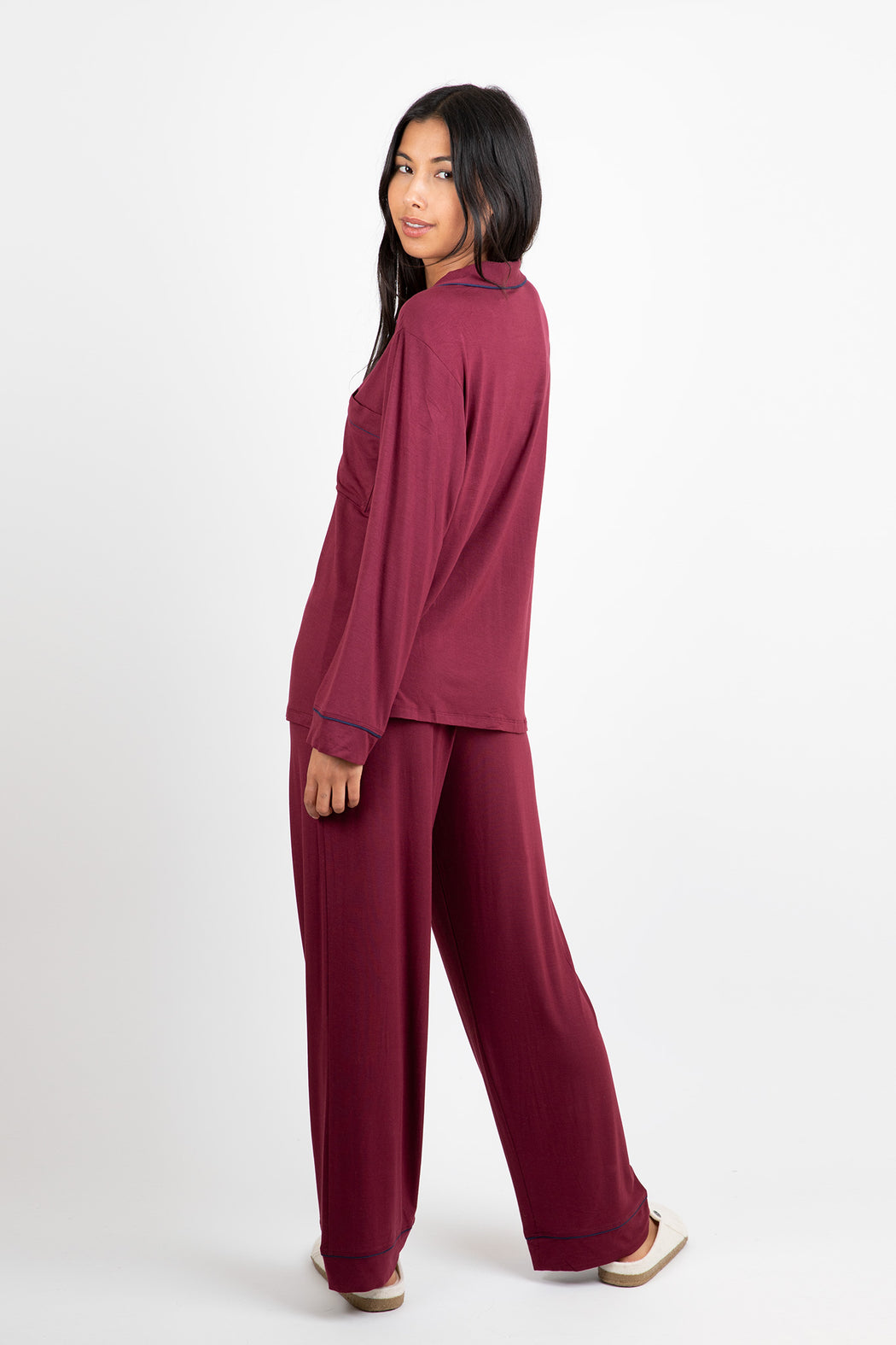 Eberjey-Gisele-Long-PJ-Set-Mulberry-Navy