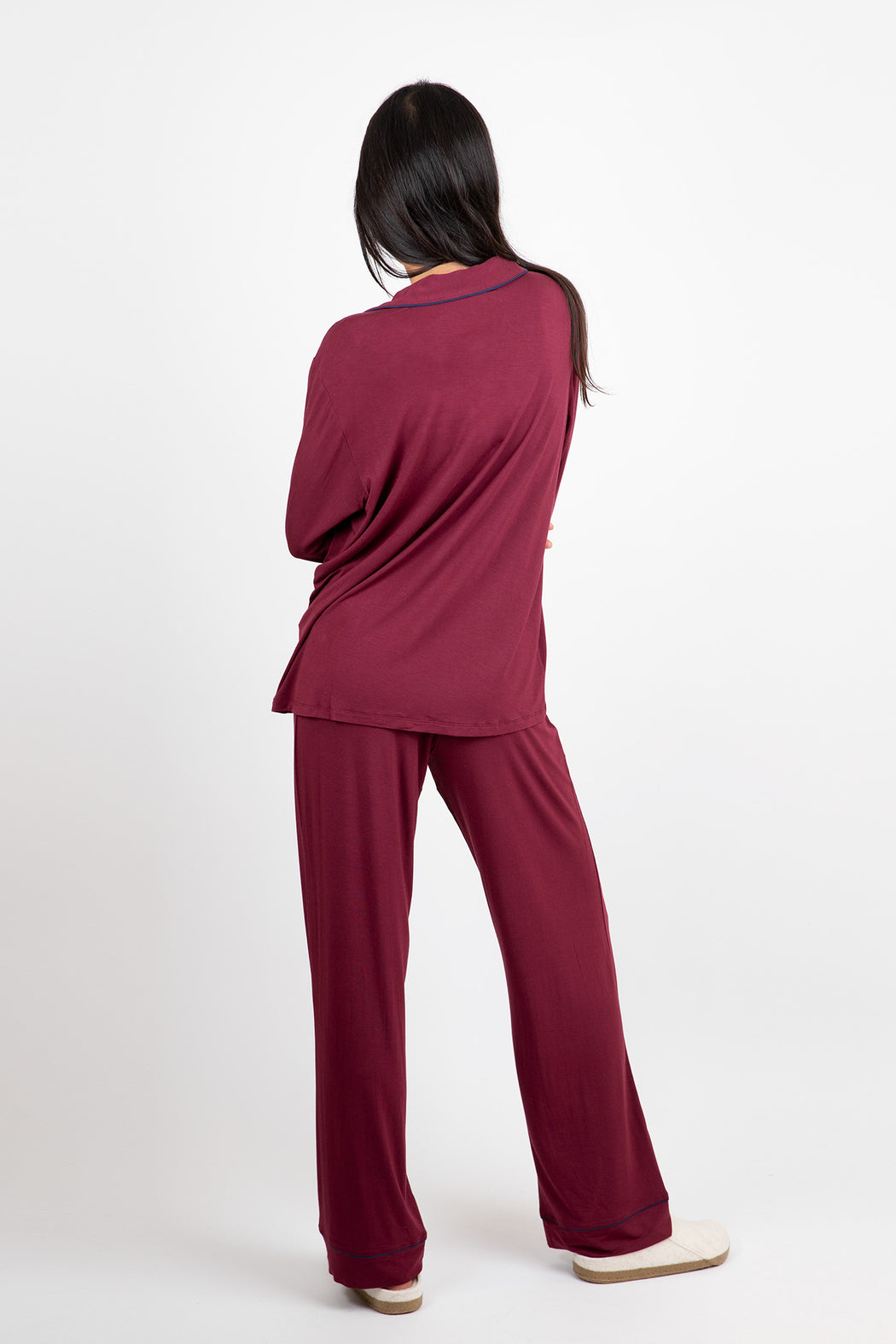 Eberjey-Gisele-Long-PJ-Set-Mulberry-Navy