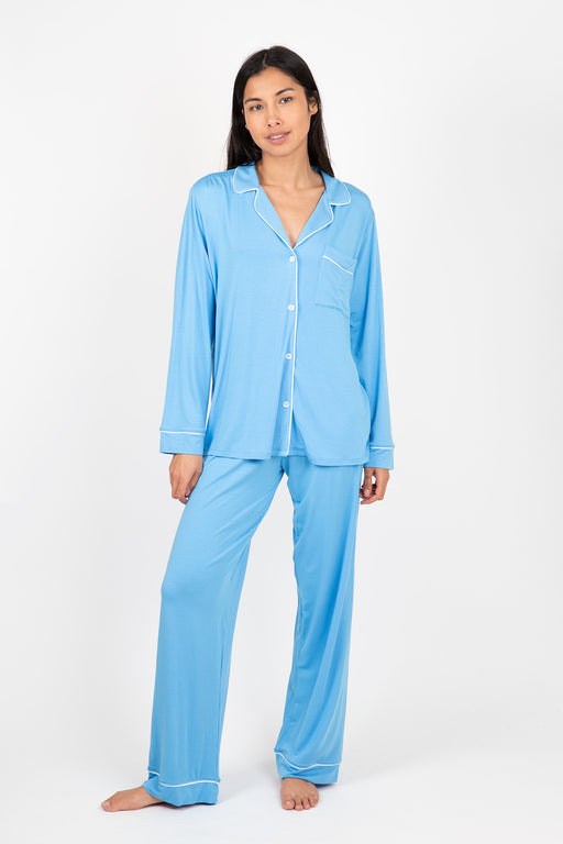 Eberjey-Gisele-TENCEL-Modal-Long-PJ-Set-Azure-Ivory