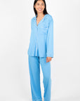 Eberjey-Gisele-TENCEL-Modal-Long-PJ-Set-Azure-Ivory