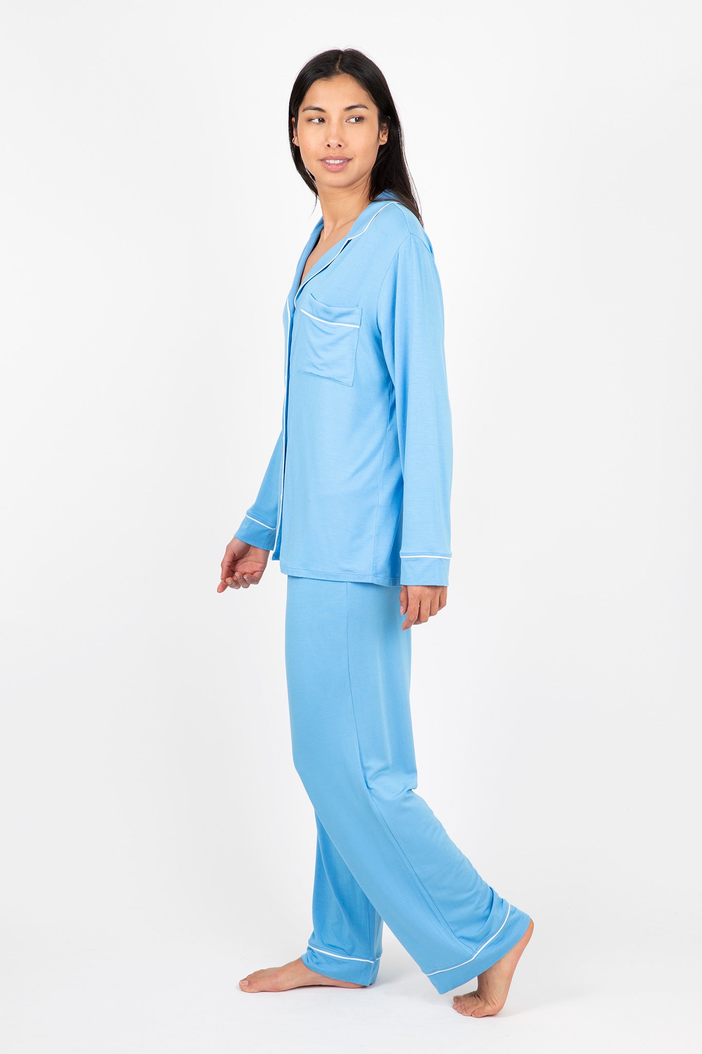 Eberjey-Gisele-TENCEL-Modal-Long-PJ-Set-Azure-Ivory
