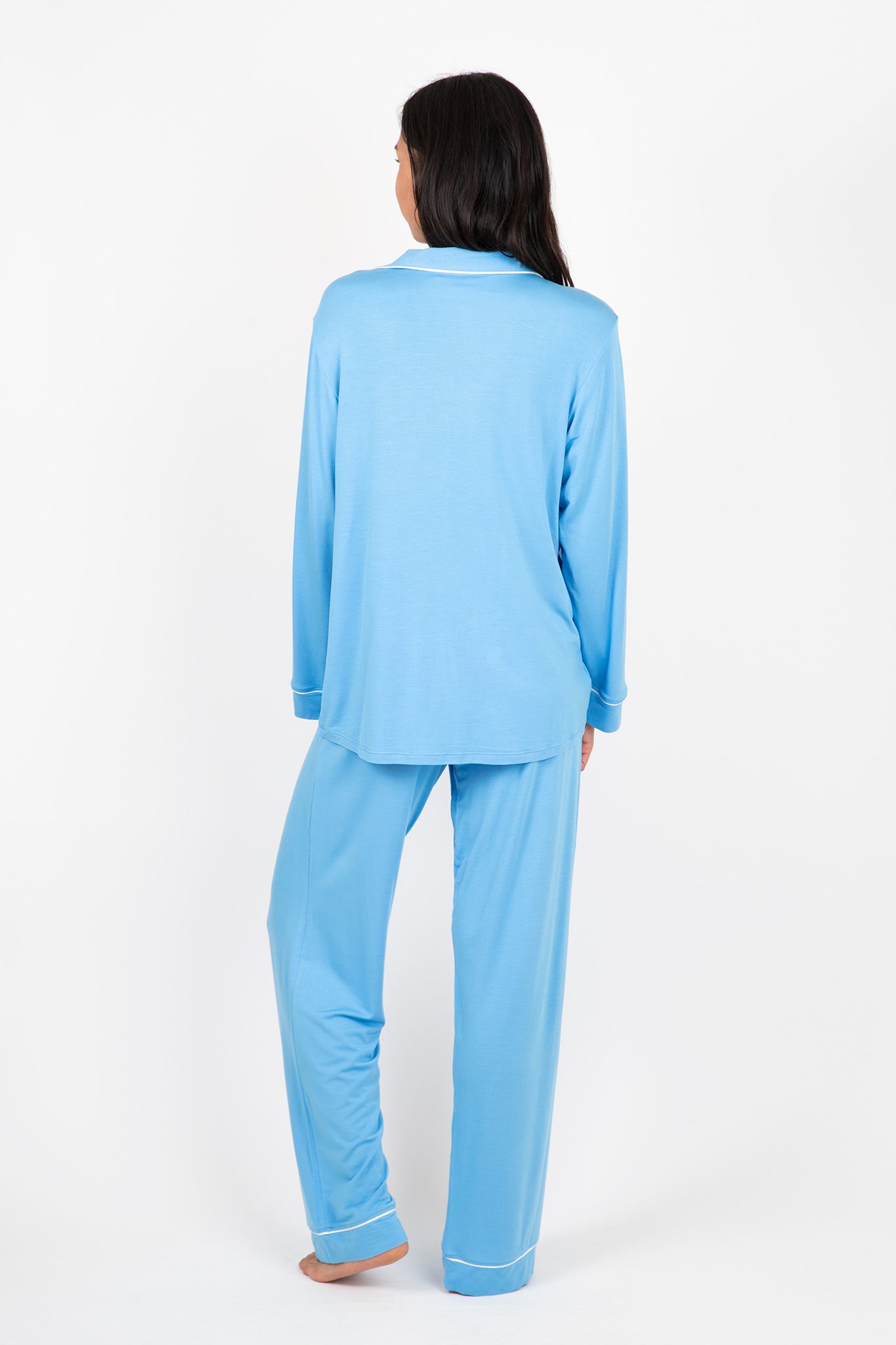 Eberjey-Gisele-TENCEL-Modal-Long-PJ-Set-Azure-Ivory
