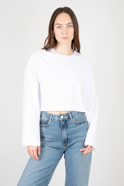 FRAME-Crop-Bell-Sleeve-Tee-Blanc