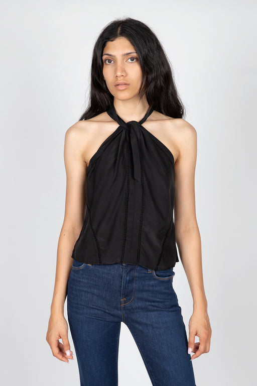 FRAME-Lace-Inset-Sleeveless-Top-Noir