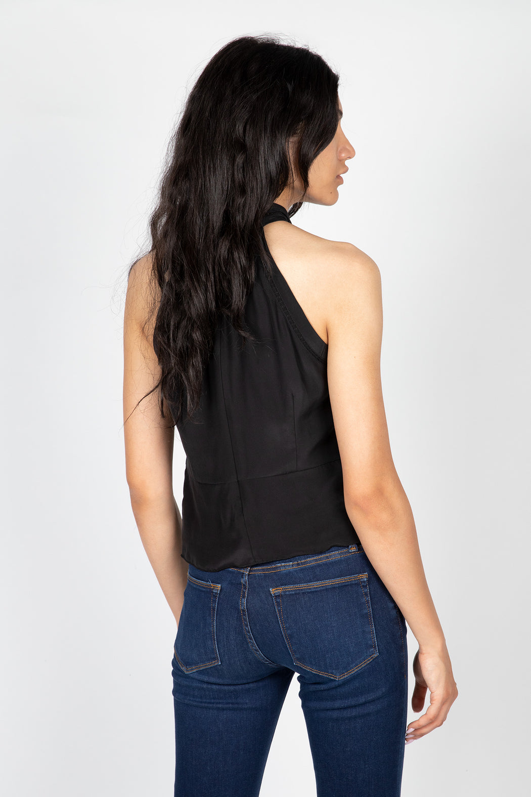 FRAME-Lace-Inset-Sleeveless-Top-Noir