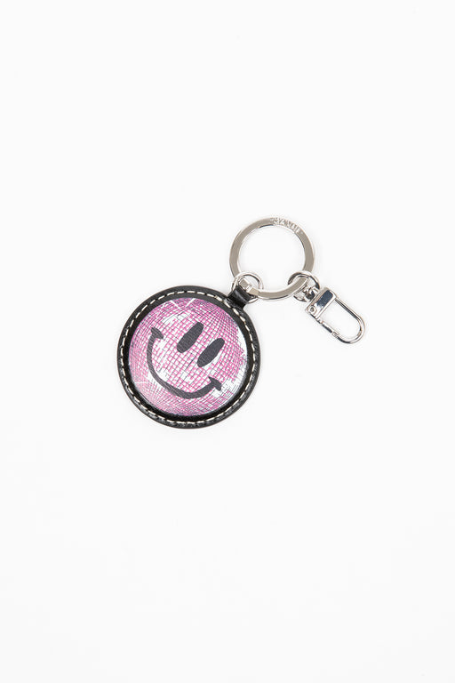 Ganni-Banner-Smiley-Keychain-Black