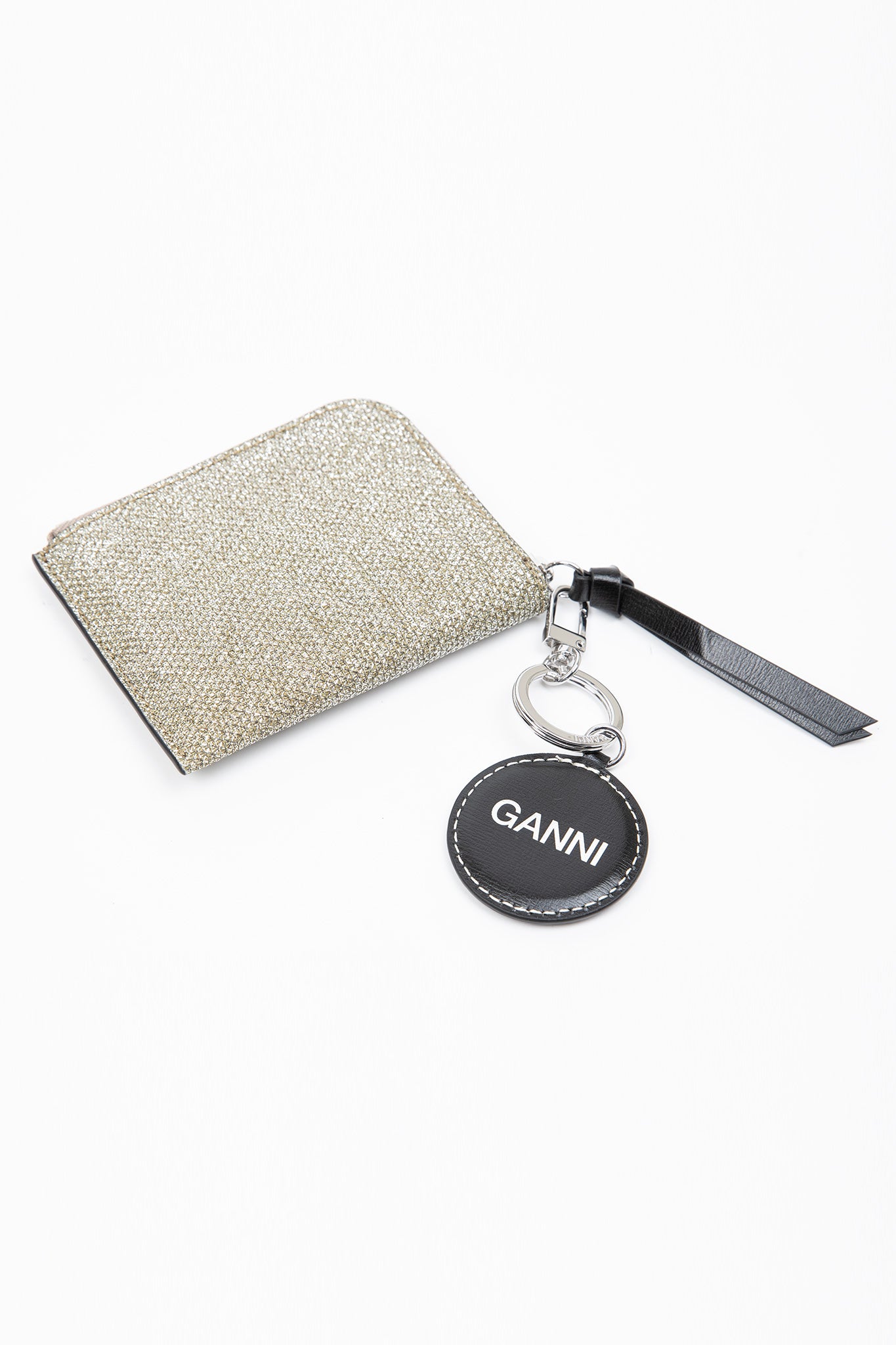 Ganni-Banner-Smiley-Keychain-Black