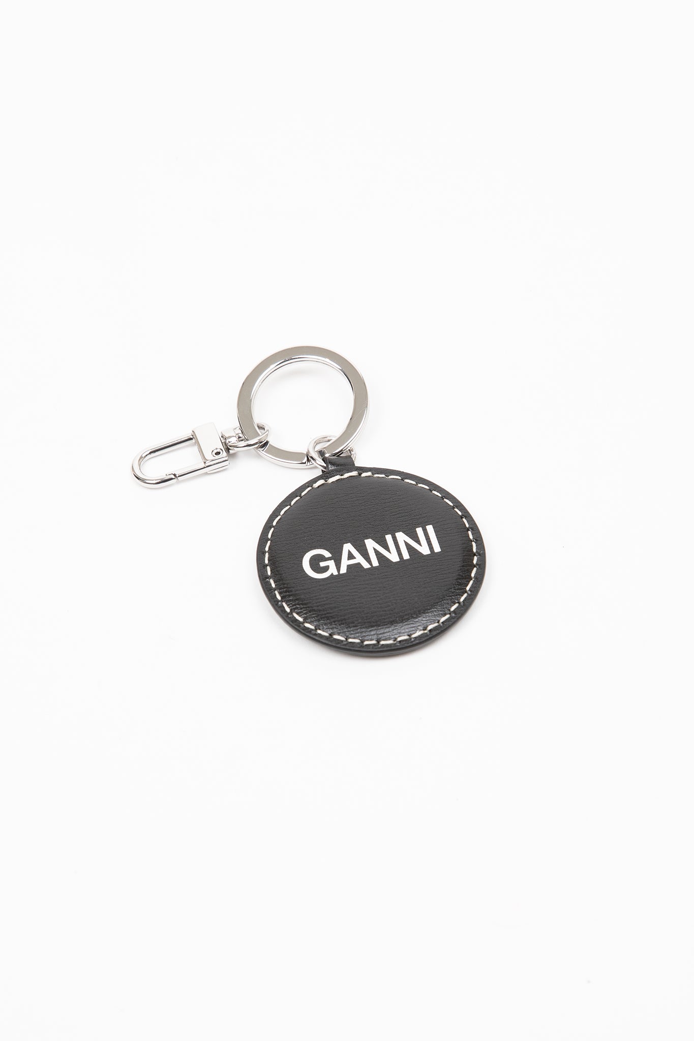 Ganni-Banner-Smiley-Keychain-Black