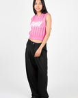 Ganni-Drapey-Melange-Loose-Pleat-Pants-Black