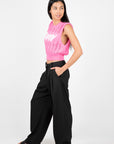 Ganni-Drapey-Melange-Loose-Pleat-Pants-Black