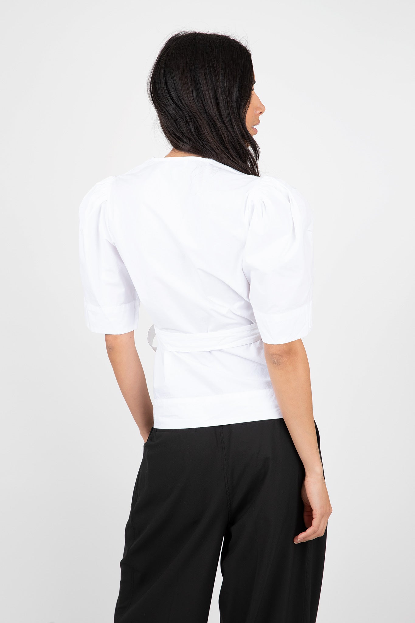 Ganni-Drapey-Wrap-Blouse-White