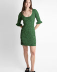 Ganni-Melange-Knit-Mini-Dress-Kelly-Green