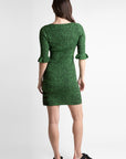 Ganni-Melange-Knit-Mini-Dress-Kelly-Green