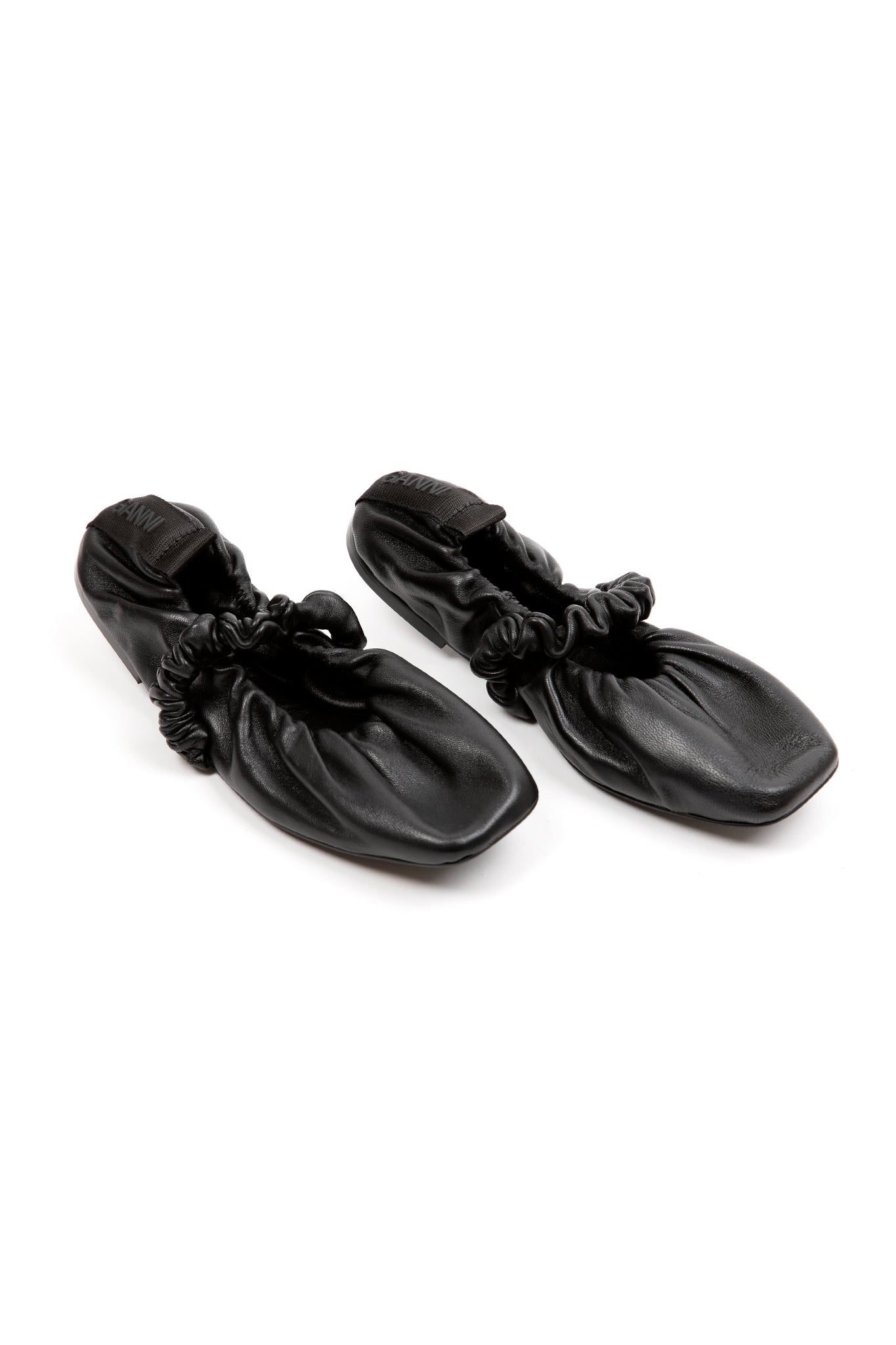 Ganni-Scrunchie-Ballerinas-Black
