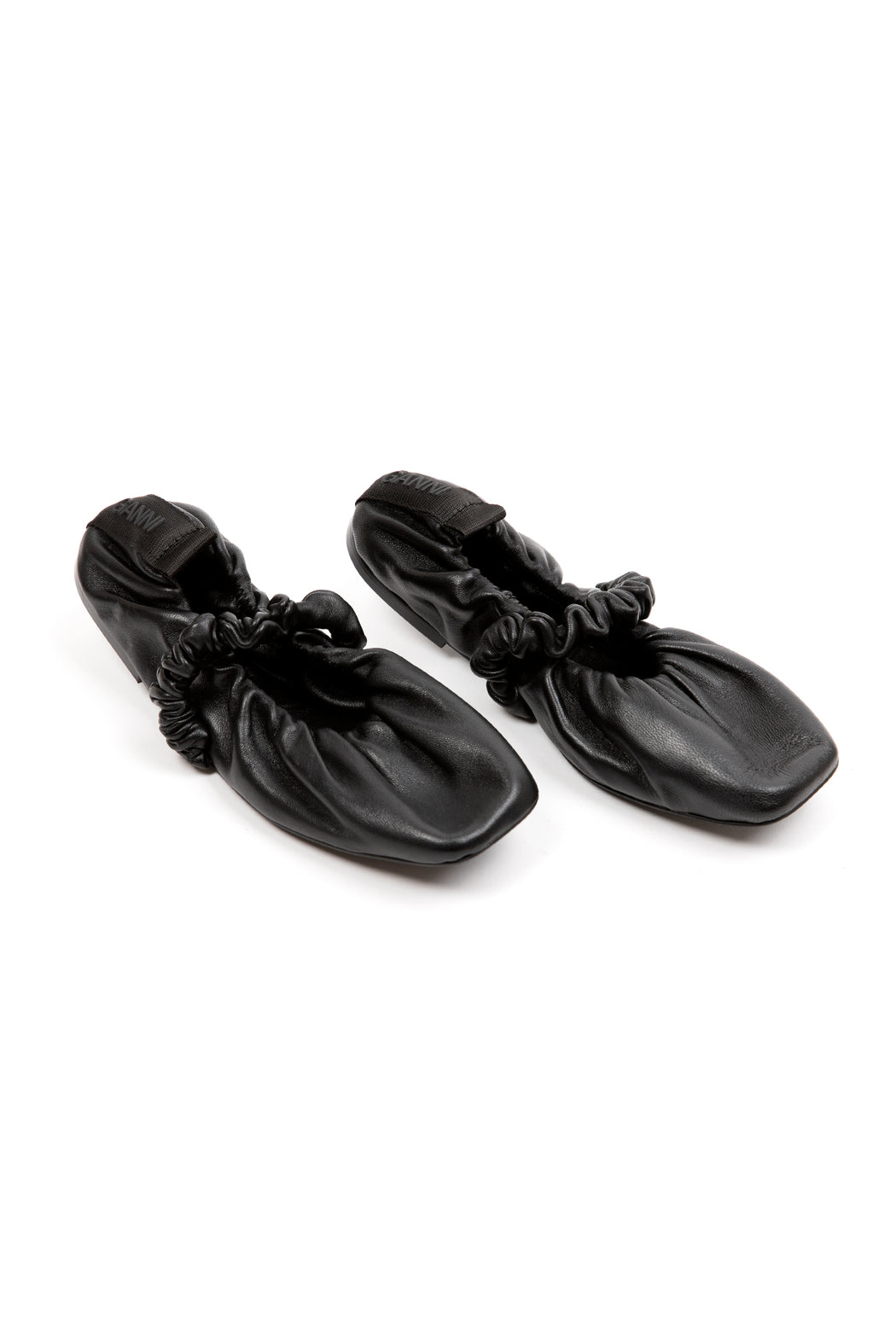 Ganni-Scrunchie-Ballerinas-Black