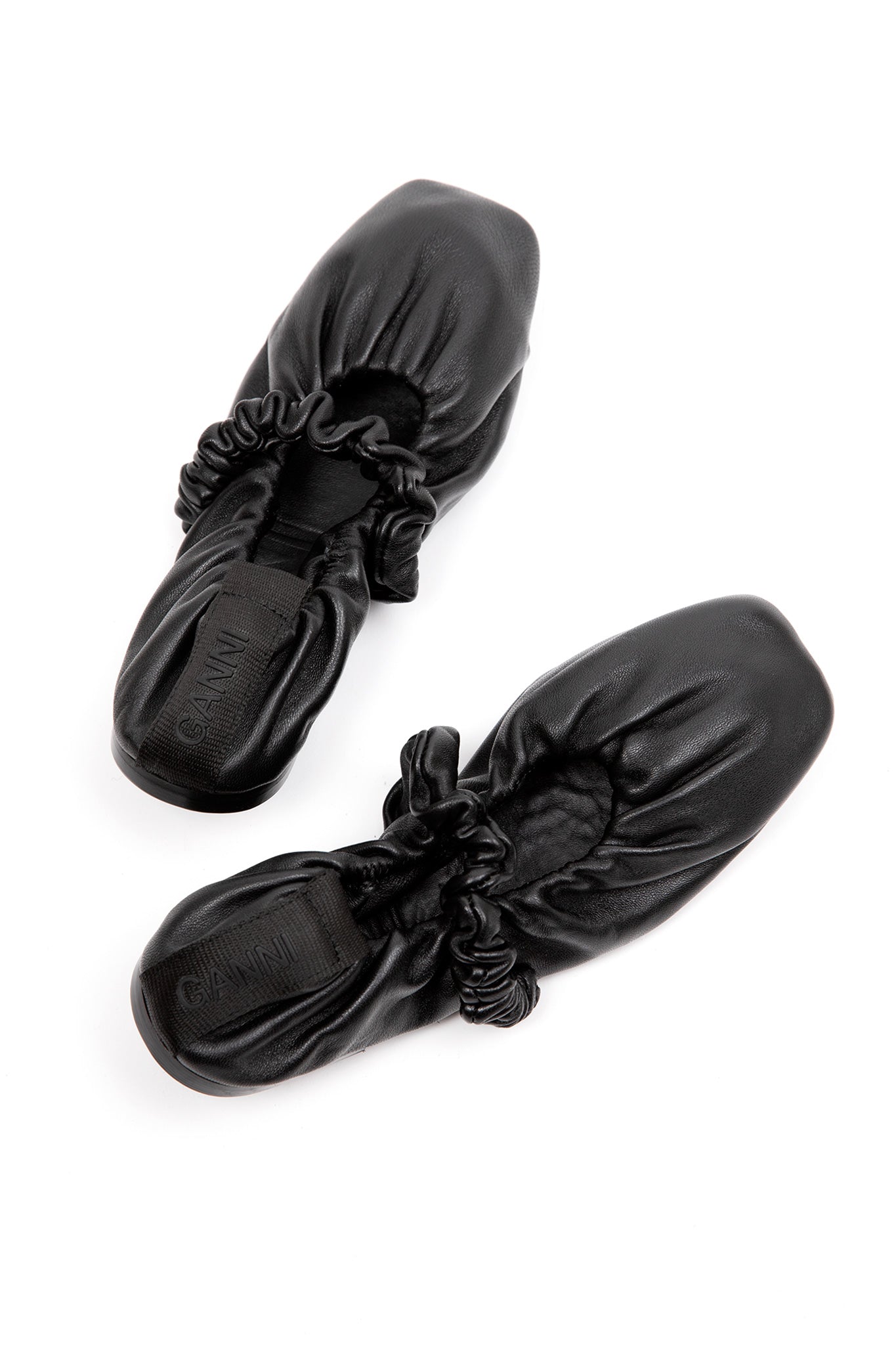 Ganni-Scrunchie-Ballerinas-Black
