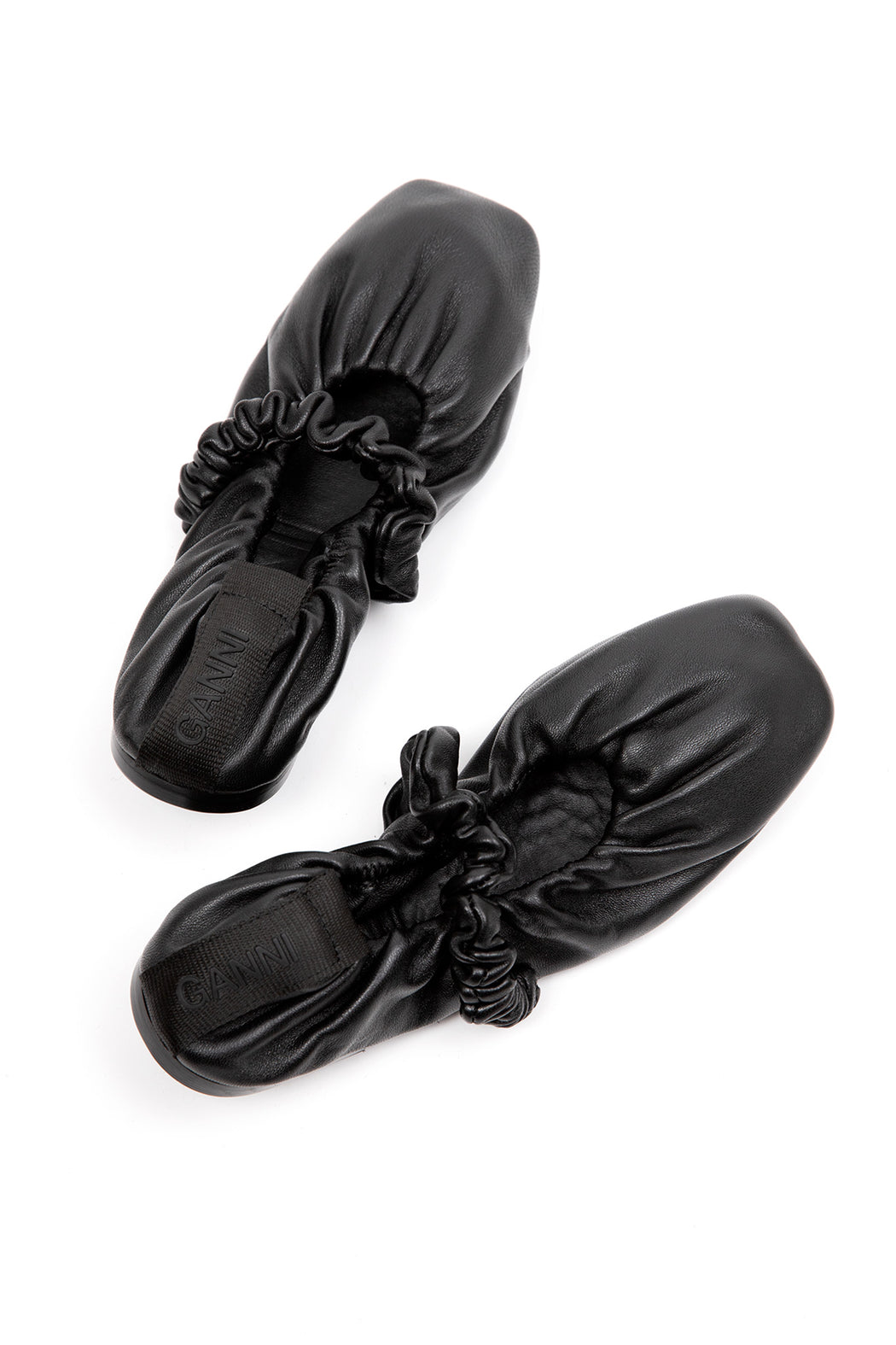 Ganni-Scrunchie-Ballerinas-Black