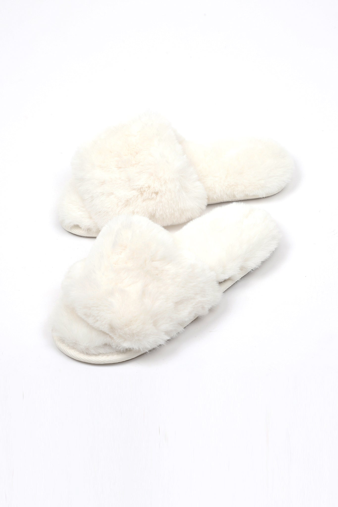 Lemon-Waterfront-Solid-Faux-Fur-Slide-White