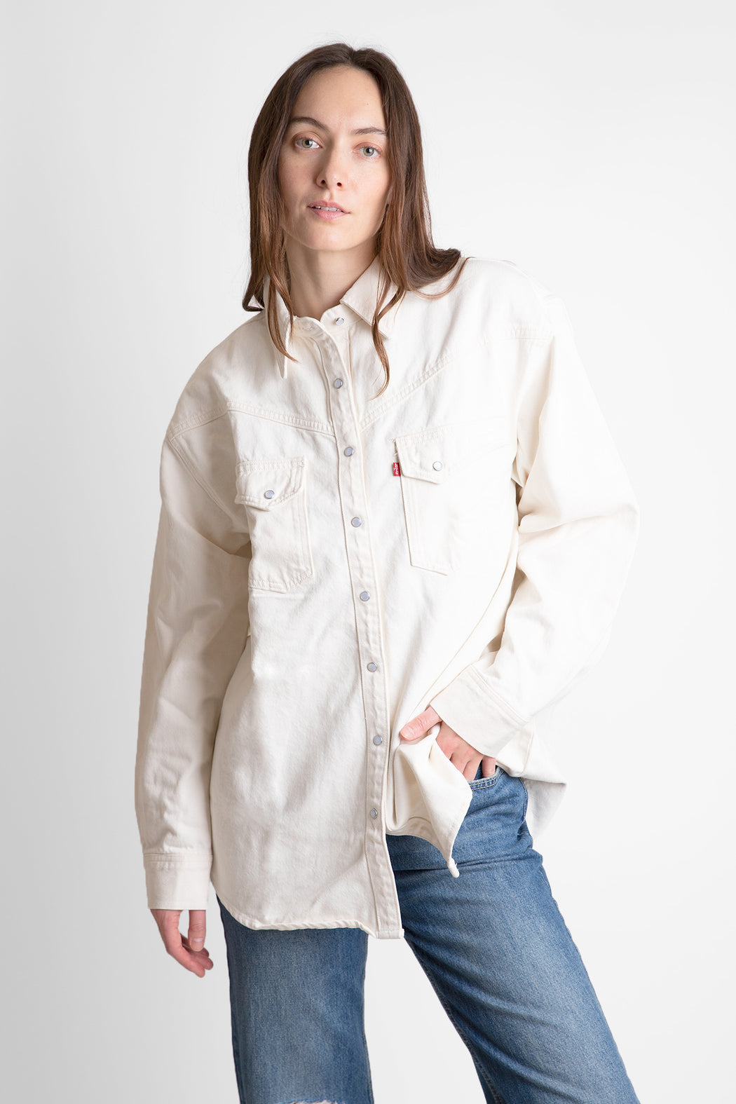 Levis-Dorsey-XL-Western-Shirt-Tan-Rinse