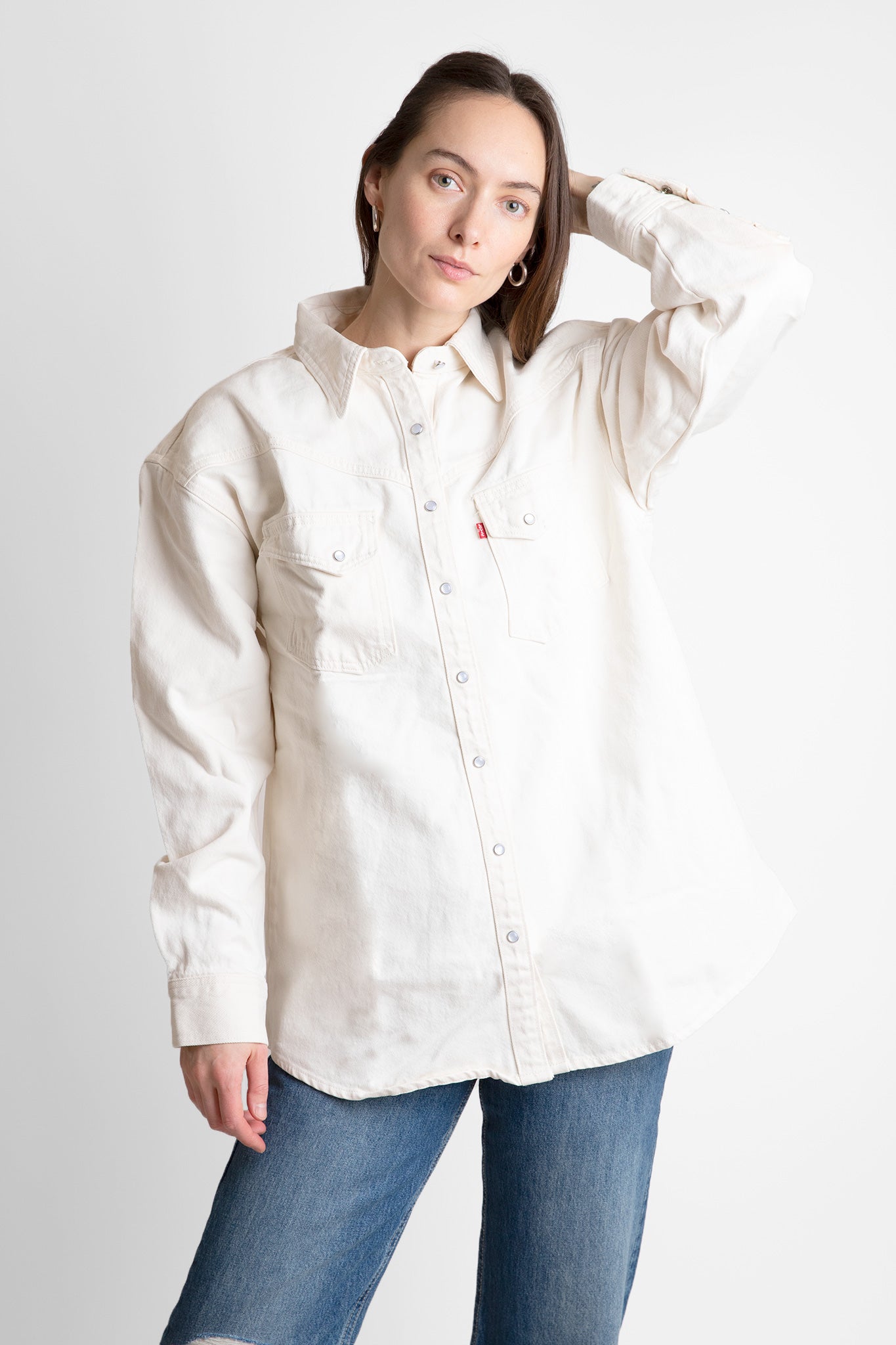 Levis-Dorsey-XL-Western-Shirt-Tan-Rinse