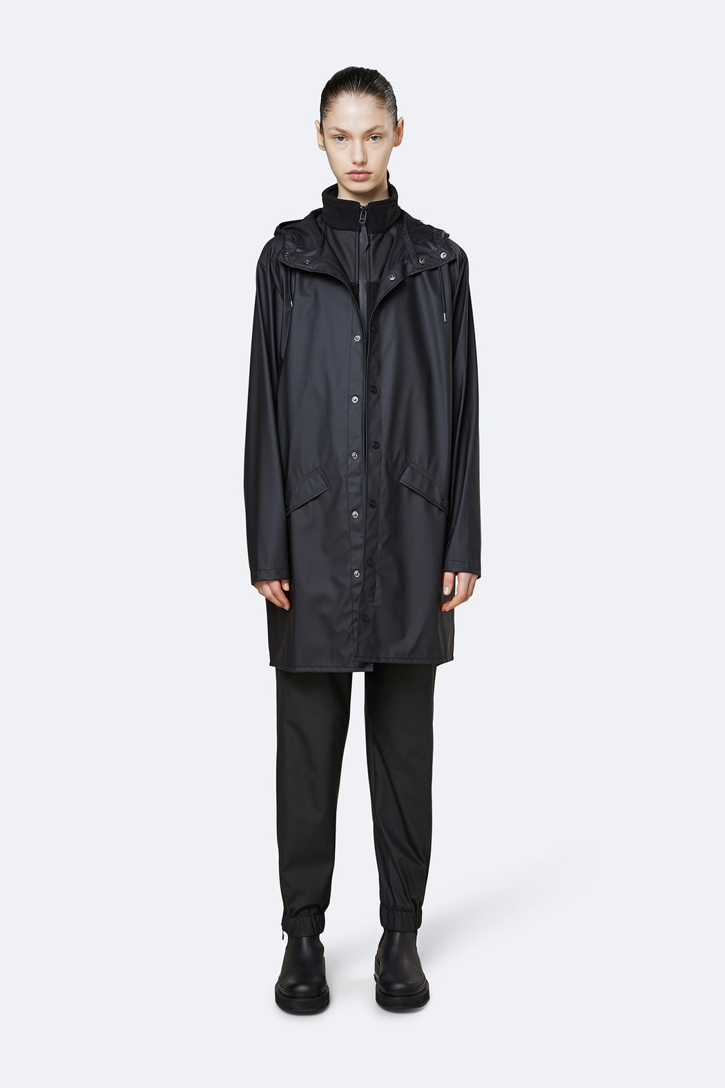 Rains Long Jacket Black
