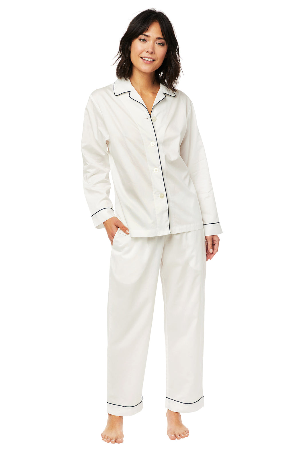 The-Cats-Pajamas -Classic-White-Luxe-Pima-Pajama-Set